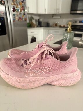 Hoka Pink Lace-Up Women's Running Sneakers